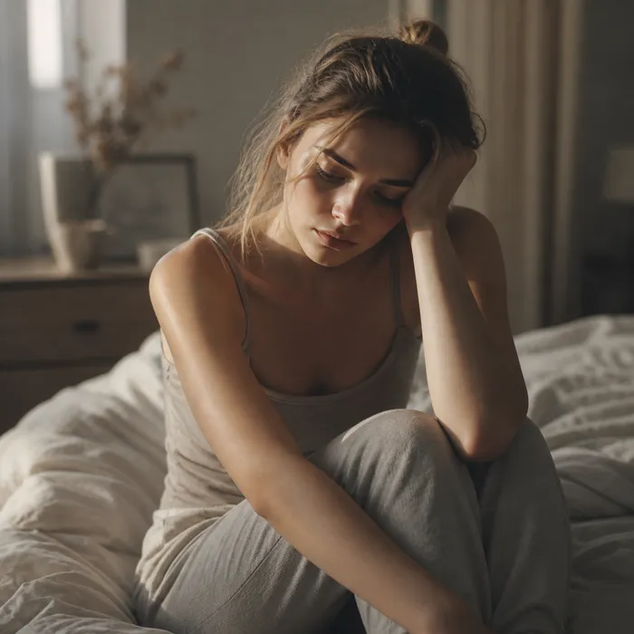 Mujer sintiéndose desconectada y agotada